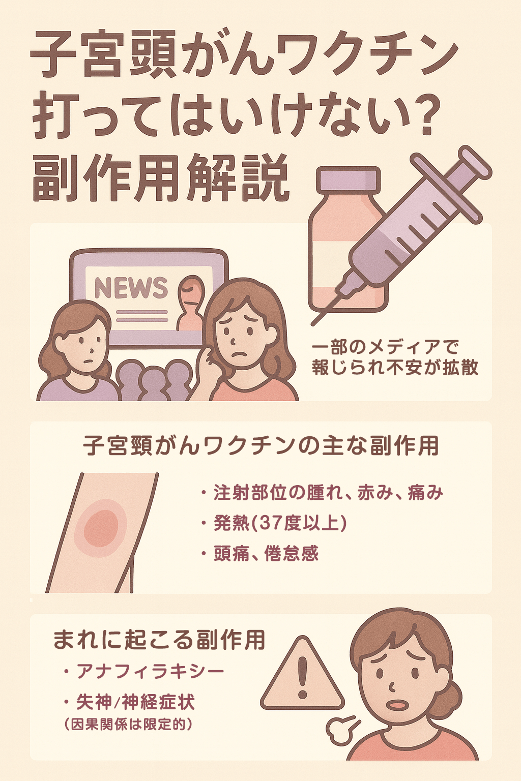 子宮頸がんワクチンの主な副作用