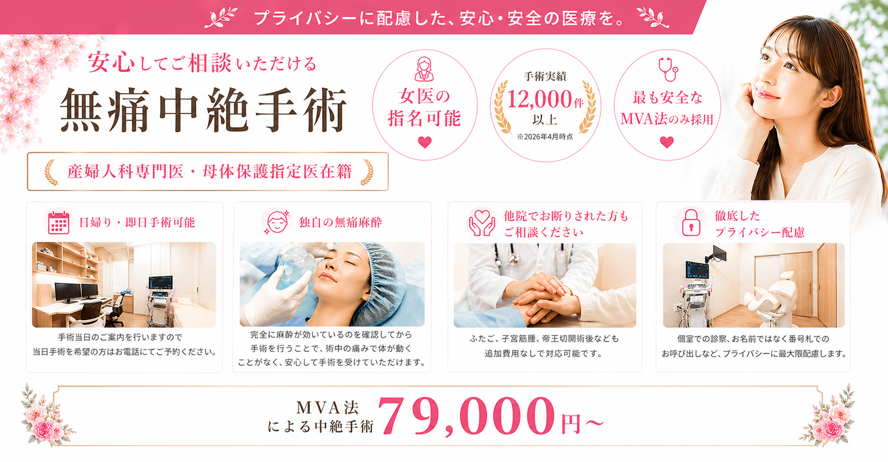 当院の中絶手術79,000円