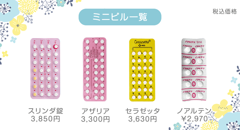 ミニピル種類・価格